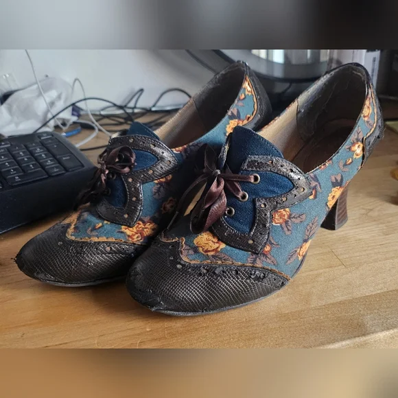 Floral Lace-Up Ruby Shoo Booties - Picture 1 of 7